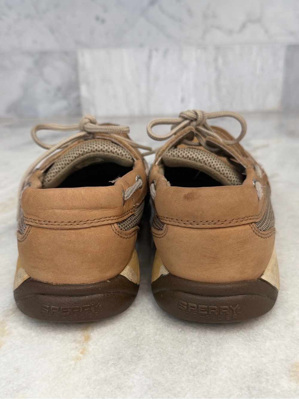 Women’s Sperry Top-Sider Intrepid Tan Leather Boat Shoes Size 8 - Picture 8 of 9